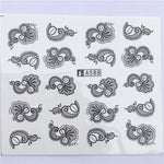 YZWLE 32 Styels Beauty DIY Black Lace Flower Sticker Nail Art Decals for Women Tips Water Transfer Accessory