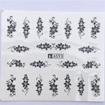 YZWLE 32 Styels Beauty DIY Black Lace Flower Sticker Nail Art Decals for Women Tips Water Transfer Accessory