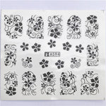 YZWLE 32 Styels Beauty DIY Black Lace Flower Sticker Nail Art Decals for Women Tips Water Transfer Accessory