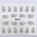 YZWLE 32 Styels Beauty DIY Black Lace Flower Sticker Nail Art Decals for Women Tips Water Transfer Accessory
