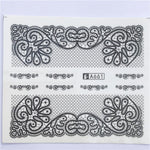 YZWLE 32 Styels Beauty DIY Black Lace Flower Sticker Nail Art Decals for Women Tips Water Transfer Accessory