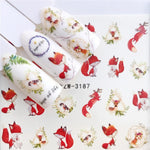 WUF 1 Sheets 2020 DIY Designer Water Transfer Tips Nail Art Pink Rose Flower Sticker Decals Women Beauty Wedding Nails