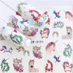 WUF 1 Sheets 2020 DIY Designer Water Transfer Tips Nail Art Pink Rose Flower Sticker Decals Women Beauty Wedding Nails