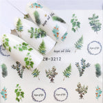 WUF 1 Sheets 2020 DIY Designer Water Transfer Tips Nail Art Pink Rose Flower Sticker Decals Women Beauty Wedding Nails