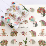 WUF 1 Sheets 2020 DIY Designer Water Transfer Tips Nail Art Pink Rose Flower Sticker Decals Women Beauty Wedding Nails