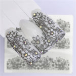 WUF 1 Sheets 2020 DIY Designer Water Transfer Tips Nail Art Pink Rose Flower Sticker Decals Women Beauty Wedding Nails