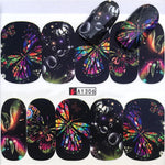 WUF 1 Sheets 2020 DIY Designer Water Transfer Tips Nail Art Pink Rose Flower Sticker Decals Women Beauty Wedding Nails