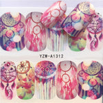 WUF 1 Sheets 2020 DIY Designer Water Transfer Tips Nail Art Pink Rose Flower Sticker Decals Women Beauty Wedding Nails