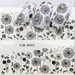 WUF 1 Sheets 2020 DIY Designer Water Transfer Tips Nail Art Pink Rose Flower Sticker Decals Women Beauty Wedding Nails