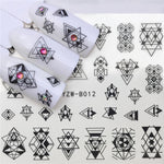 WUF 1 Sheets 2020 DIY Designer Water Transfer Tips Nail Art Pink Rose Flower Sticker Decals Women Beauty Wedding Nails