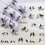 WUF 1 Sheets 2020 DIY Designer Water Transfer Tips Nail Art Pink Rose Flower Sticker Decals Women Beauty Wedding Nails