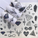 WUF 1 Sheets 2020 DIY Designer Water Transfer Tips Nail Art Pink Rose Flower Sticker Decals Women Beauty Wedding Nails