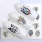 WUF 1 Sheets 2020 DIY Designer Water Transfer Tips Nail Art Pink Rose Flower Sticker Decals Women Beauty Wedding Nails