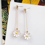 Temperament beautiful flowers stud earrings fashion metal stud earrings female white sunflower flowers stud earrings for woman