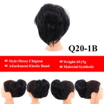 LUPU Messy Scrunchies Donut Chignon Synthetic Hair Bun Straight Elastic Band Hair Extensions Heat Resistant Hairpieces For Women