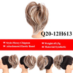 LUPU Messy Scrunchies Donut Chignon Synthetic Hair Bun Straight Elastic Band Hair Extensions Heat Resistant Hairpieces For Women