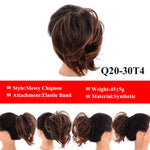 LUPU Messy Scrunchies Donut Chignon Synthetic Hair Bun Straight Elastic Band Hair Extensions Heat Resistant Hairpieces For Women