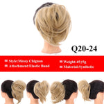 LUPU Messy Scrunchies Donut Chignon Synthetic Hair Bun Straight Elastic Band Hair Extensions Heat Resistant Hairpieces For Women