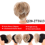 LUPU Messy Scrunchies Donut Chignon Synthetic Hair Bun Straight Elastic Band Hair Extensions Heat Resistant Hairpieces For Women