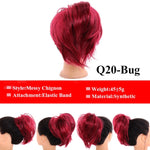 LUPU Messy Scrunchies Donut Chignon Synthetic Hair Bun Straight Elastic Band Hair Extensions Heat Resistant Hairpieces For Women