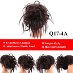 LUPU Messy Scrunchies Donut Chignon Synthetic Hair Bun Straight Elastic Band Hair Extensions Heat Resistant Hairpieces For Women