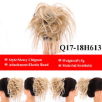 LUPU Messy Scrunchies Donut Chignon Synthetic Hair Bun Straight Elastic Band Hair Extensions Heat Resistant Hairpieces For Women