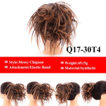 LUPU Messy Scrunchies Donut Chignon Synthetic Hair Bun Straight Elastic Band Hair Extensions Heat Resistant Hairpieces For Women