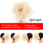 LUPU Messy Scrunchies Donut Chignon Synthetic Hair Bun Straight Elastic Band Hair Extensions Heat Resistant Hairpieces For Women