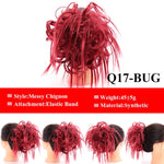 LUPU Messy Scrunchies Donut Chignon Synthetic Hair Bun Straight Elastic Band Hair Extensions Heat Resistant Hairpieces For Women