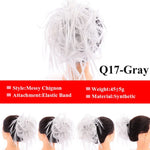 LUPU Messy Scrunchies Donut Chignon Synthetic Hair Bun Straight Elastic Band Hair Extensions Heat Resistant Hairpieces For Women