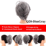 LUPU Messy Scrunchies Donut Chignon Synthetic Hair Bun Straight Elastic Band Hair Extensions Heat Resistant Hairpieces For Women