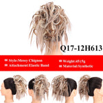 LUPU Messy Scrunchies Donut Chignon Synthetic Hair Bun Straight Elastic Band Hair Extensions Heat Resistant Hairpieces For Women