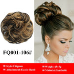 LUPU Messy Scrunchies Donut Chignon Synthetic Hair Bun Straight Elastic Band Hair Extensions Heat Resistant Hairpieces For Women