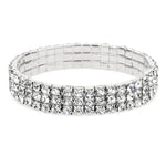 Silver Stretchy 1/2/3/4/5 Rows Bracelet Anklet Ankle chain Diamante RhinestonesFoot JewelryCrystal Bracelet