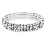 Silver Stretchy 1/2/3/4/5 Rows Bracelet Anklet Ankle chain Diamante RhinestonesFoot JewelryCrystal Bracelet