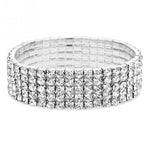 Silver Stretchy 1/2/3/4/5 Rows Bracelet Anklet Ankle chain Diamante RhinestonesFoot JewelryCrystal Bracelet
