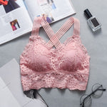 Sexy Women Lace Strap Bras Tube Tops Fashion Cross Beauty Back Tank Tops Underwear