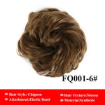 LUPU Messy Scrunchies Donut Chignon Synthetic Hair Bun Straight Elastic Band Hair Extensions Heat Resistant Hairpieces For Women