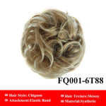 LUPU Messy Scrunchies Donut Chignon Synthetic Hair Bun Straight Elastic Band Hair Extensions Heat Resistant Hairpieces For Women