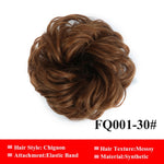 LUPU Messy Scrunchies Donut Chignon Synthetic Hair Bun Straight Elastic Band Hair Extensions Heat Resistant Hairpieces For Women