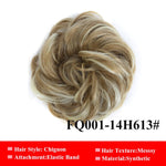 LUPU Messy Scrunchies Donut Chignon Synthetic Hair Bun Straight Elastic Band Hair Extensions Heat Resistant Hairpieces For Women