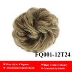 LUPU Messy Scrunchies Donut Chignon Synthetic Hair Bun Straight Elastic Band Hair Extensions Heat Resistant Hairpieces For Women
