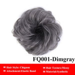 LUPU Messy Scrunchies Donut Chignon Synthetic Hair Bun Straight Elastic Band Hair Extensions Heat Resistant Hairpieces For Women