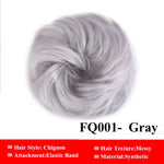 LUPU Messy Scrunchies Donut Chignon Synthetic Hair Bun Straight Elastic Band Hair Extensions Heat Resistant Hairpieces For Women