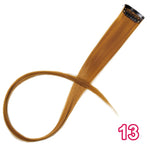 Vigorous Long Straight Clip In One Piece Hair Extensions 20 Inch Synthetic Two Tone Fake Hair for Women Girls