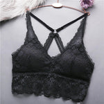 Back Cross Buckle Beauty Lace Bralette Female Sexy Bras Solid Color Wire Free Bra Ultrathin Brassiere Push Up Underwear Lingerie