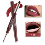Professional Makeup Double-end Liplipstick Pencil Waterproof Long Lasting Tint Sexy Red Lip Velvet Matte Liner Pen Lipstick Set