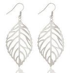 2019 new beautiful metal hollow leaf earrings small fresh Korean   simple
