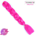 SHANGKE Synthetic Kanekalon Pink Purple Blue Blonde Ombre Color Jumbo Crochet Hair Braid Braiding Hair Extension Women bulk hair