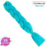 SHANGKE Synthetic Kanekalon Pink Purple Blue Blonde Ombre Color Jumbo Crochet Hair Braid Braiding Hair Extension Women bulk hair